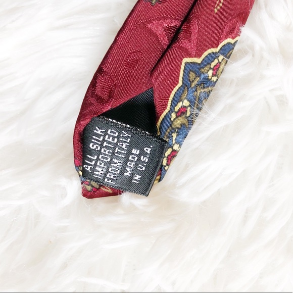 VTG YSL Yves St. Laurent 100% Silk Tie Red EUC - Picture 5 of 5